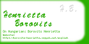 henrietta borovits business card